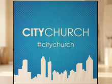 Load image into Gallery viewer, Custom step-and-repeat backdrop banner for City Church