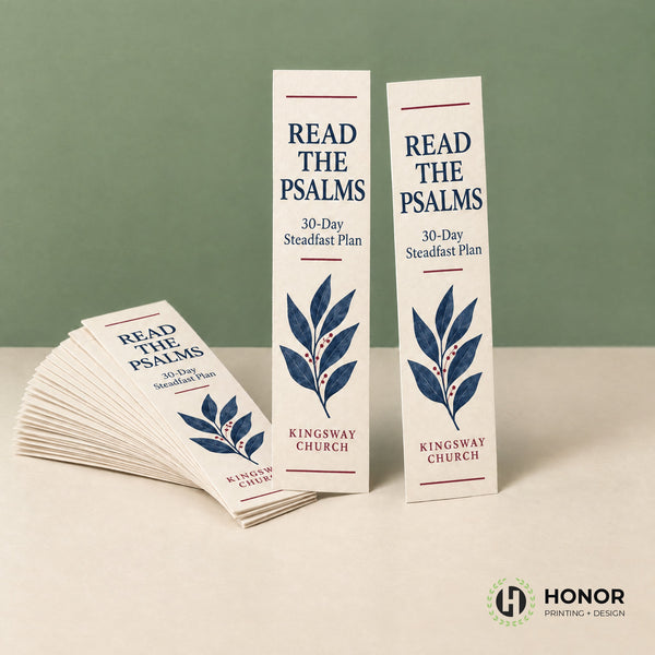 Bookmarks for a church — Honor Printing + Design