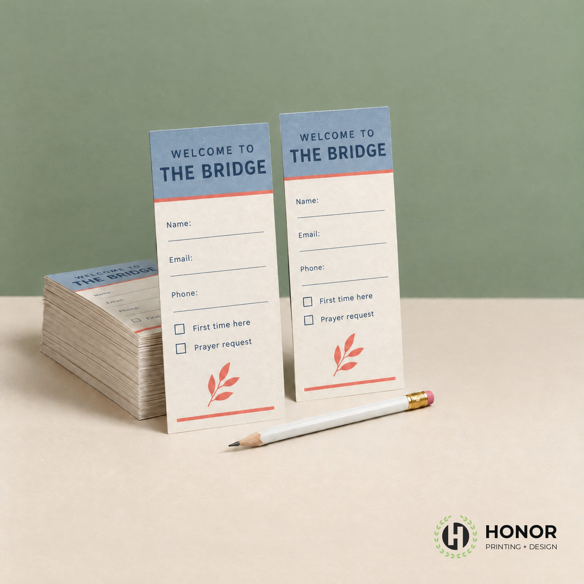 Connection cards for a church — Honor Printing + Design