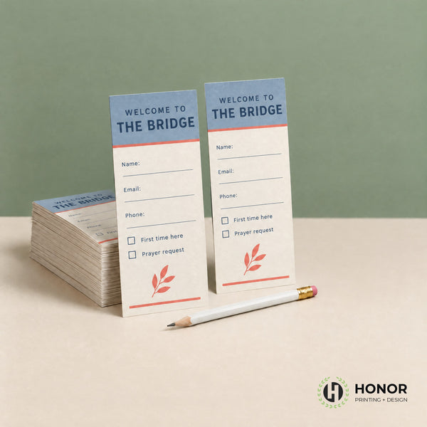 Connection cards for a church — Honor Printing + Design