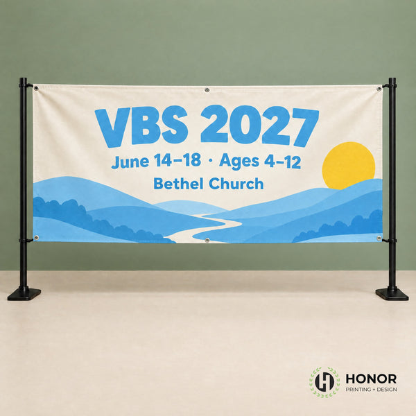 Custom vinyl banner for a church — Honor Printing + Design