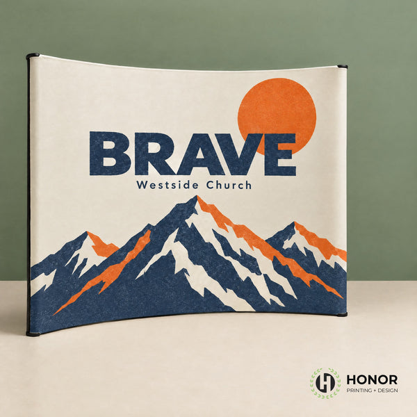 Fabric pop-up display for a church — Honor Printing + Design