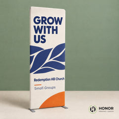 Fabric tube display for a church — Honor Printing + Design