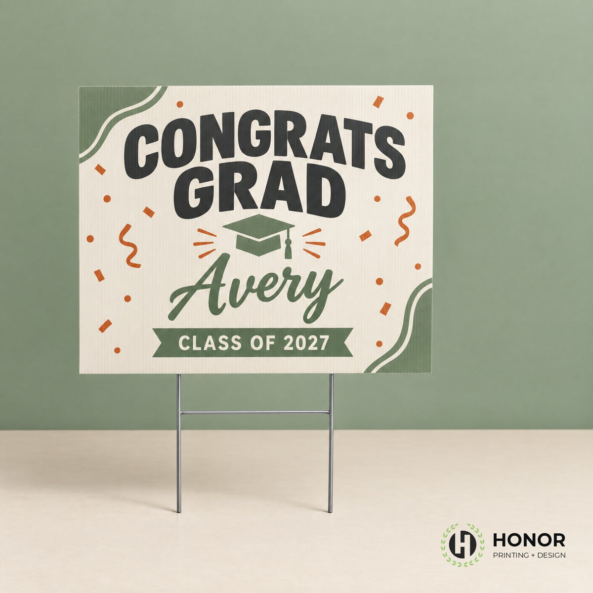 Personalized graduation yard sign — Honor Printing + Design