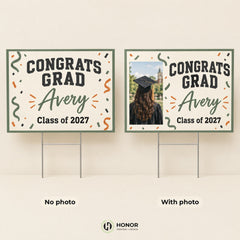 Graduation yard sign options: with or without photo