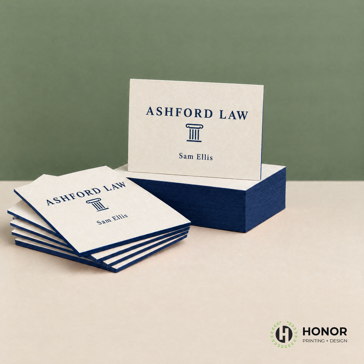 Painted edge business cards for a church — Honor Printing + Design