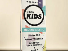 Load image into Gallery viewer, Custom retractable banner for a church kids ministry
