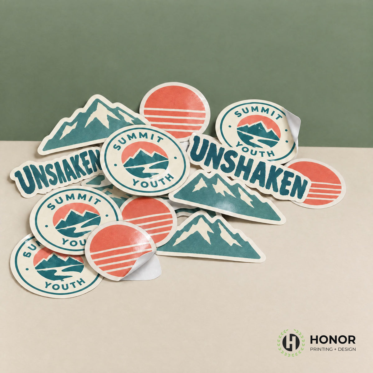 Custom die-cut vinyl stickers for a youth ministry — Honor Printing + Design