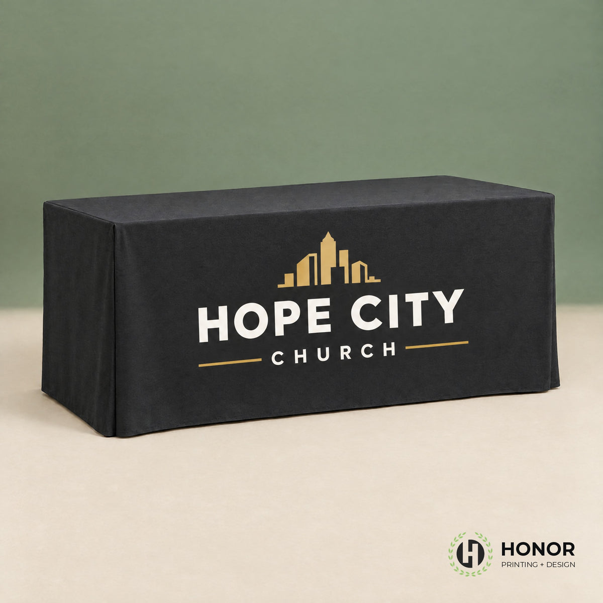 Fitted table cover for a church — Honor Printing + Design