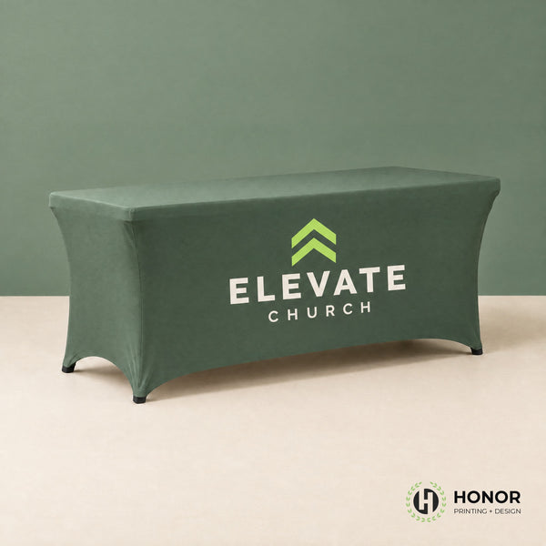Stretch table cover for a church — Honor Printing + Design