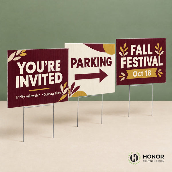 Yard signs for a church — Honor Printing + Design